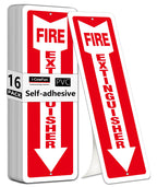 (16 Pack) Self-adhesive Fire Extinguisher Sign, 12" x 4" Durable Plastic Fire Extinguisher Sticker for Business and Home Use, Indoor, Outdoor, 20 Mil Thick PVC Safety Signs, Weather-resistant, No Fade, Easy to Install 16