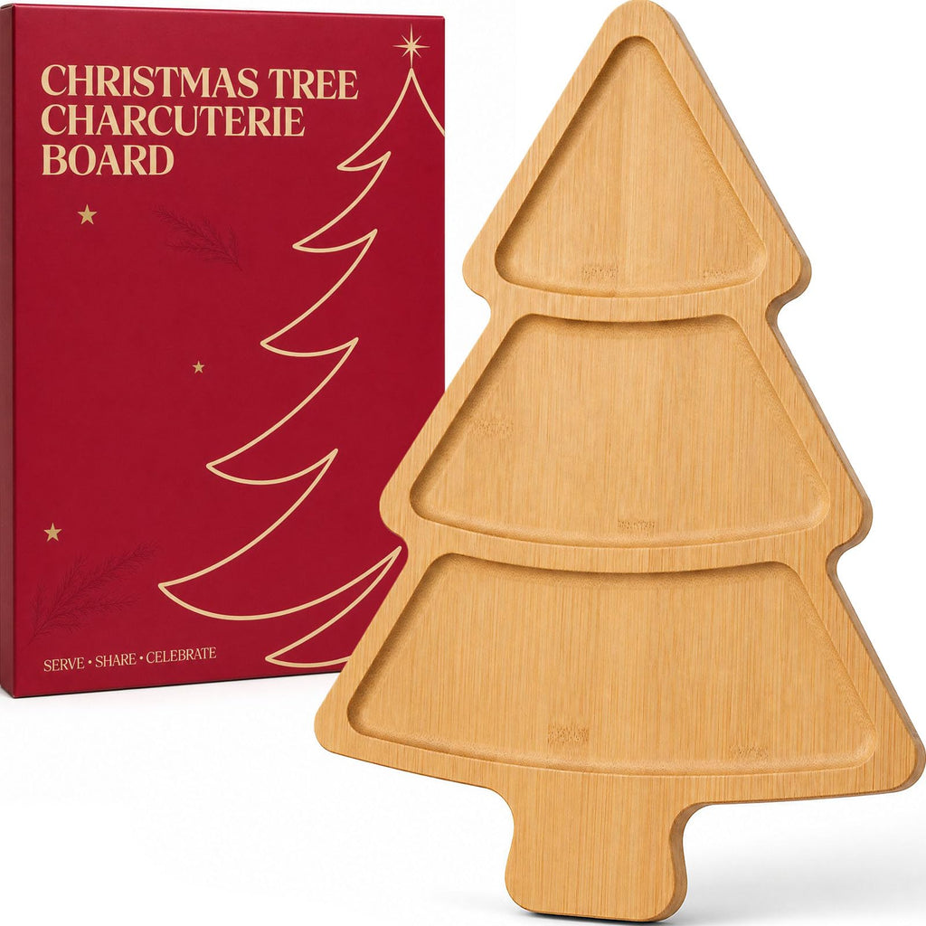 Bamboo Christmas Tree Charcuterie Board, 16.5 x 11.8 in