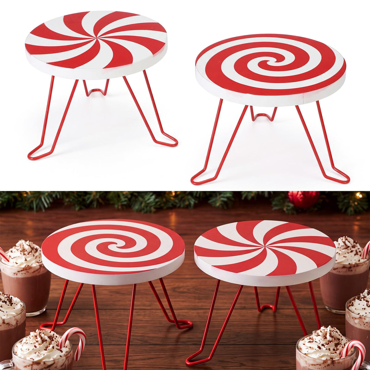 FillTouch 2 Pcs Christmas Hot Chocolate Bar Stand for Drink Station Decor