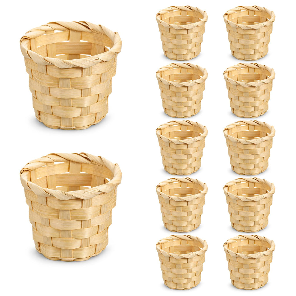 12 Pcs Mini Baskets for Crafts 2.4 x 3 Inch Basket Desktop Clutter