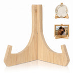 Nogeqi 1 Pack Plate Display Stand Natural Wood Plate Holders for Displaying