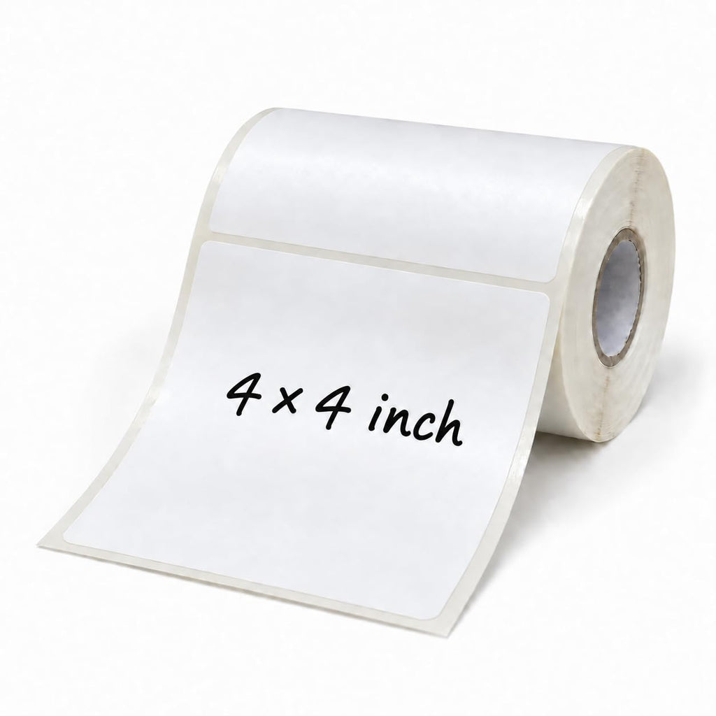 4" x 4" Large Blank Writable Label Stickers Roll 200 Pcs