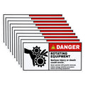 Crtiin 10 Pack Danger Rotating Equipment Safety Labels 3.5"x7" ANSI Z535