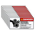 Crtiin 10 Pack Danger Rotating Equipment Safety Labels 3.5"x7" ANSI Z535