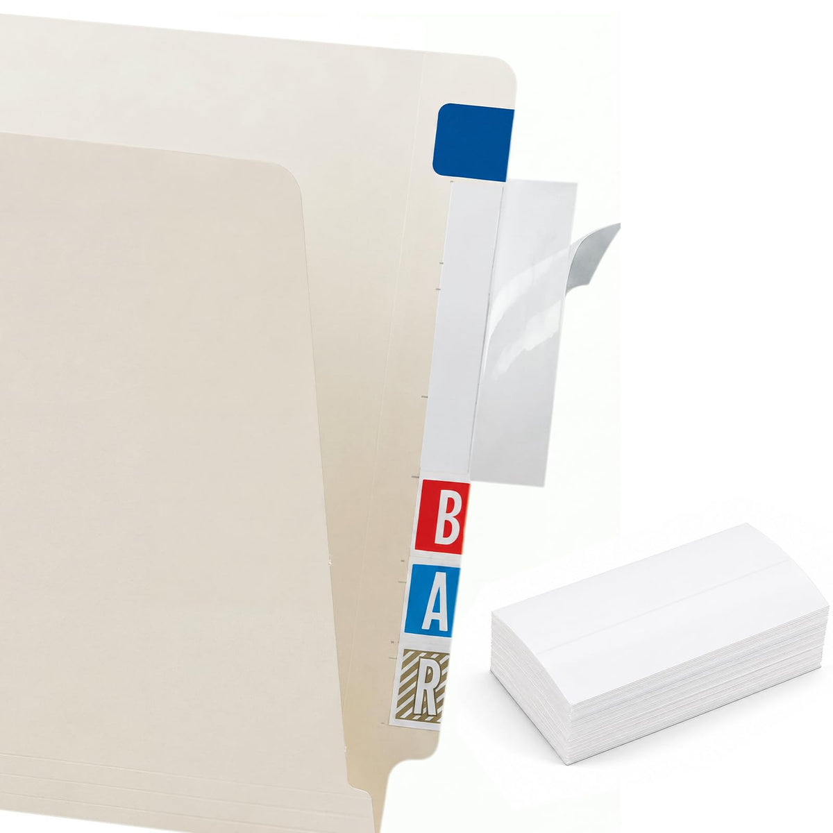 MotiMind 200 Pack File Folder Clear Label Protectors, 3-1/2"w X 1-3/4"h