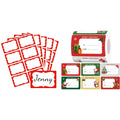 Anwyll 200Pcs Red Name Tag Stickers+500Pcs Christmas Name Tag Stickers