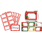 Anwyll 200Pcs Red Name Tag Stickers+500Pcs Christmas Name Tag Stickers