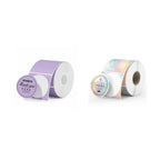 2" Purple Circle Thermal Labels 750 Labels/Roll+2" Shell Texture Round Thermal Labels 500 Labels/Roll