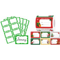 200Pcs Green Name Tag Stickers+500Pcs Christmas Name Tag Stickers