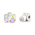 2" Color Circle Thermal Stickers 6 Rolls-4,500 Labels+2" Shell Texture Round Thermal Labels 500 Labels/Roll