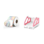 2" Shell Texture Round Thermal Labels 500 Labels/Roll+ILH01 Label Holder Pink