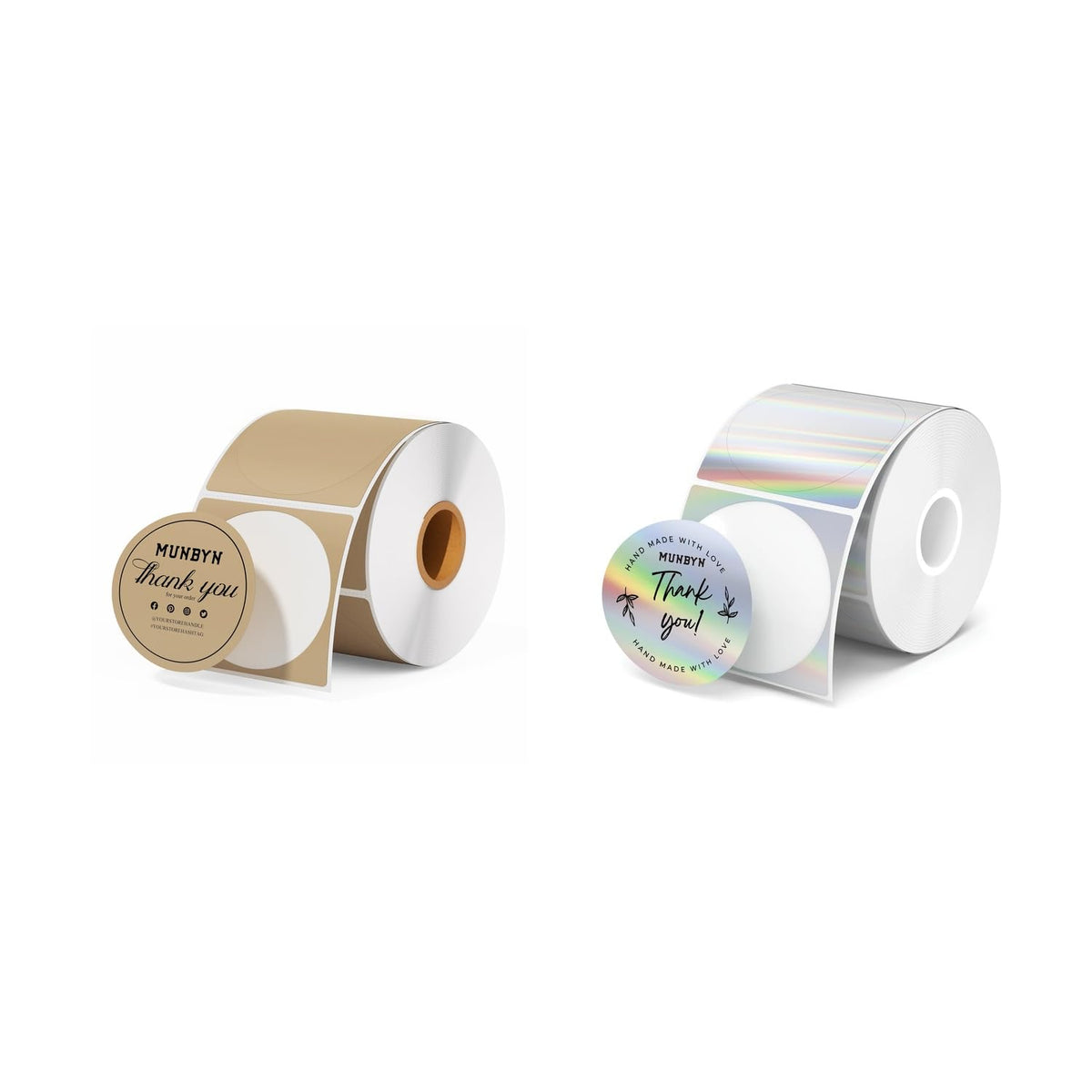 2" Brown Circle Thermal Labels 750 Labels/Roll+
