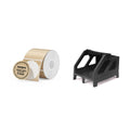 3" Brown Round Thermal Labels 500 Labels/Roll+ITPP941ST Label Holder Black