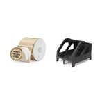3" Brown Round Thermal Labels 500 Labels/Roll+ITPP941ST Label Holder Black