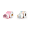 3" Pink Circle Thermal Labels 500 Labels/Roll+2" Shell Texture Round Thermal Labels 500 Labels/Roll