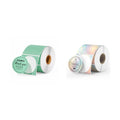 2" Green Circle Thermal Stickers 750 Labels/Roll+2" Shell Texture Round Thermal Labels 500 Labels/Roll