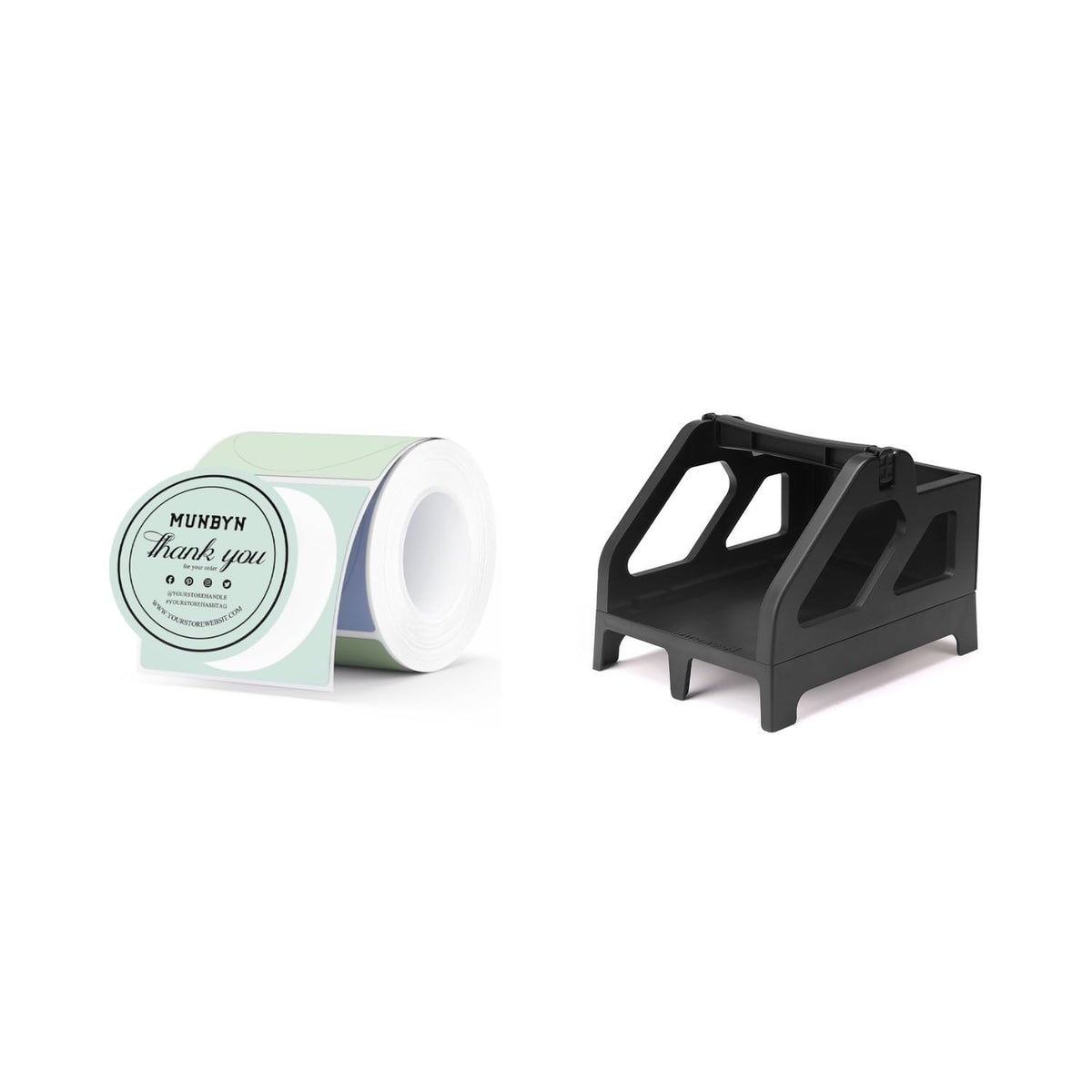 2" Circle Thermal Labels 150 Labels/Roll+ITPP941ST Label Holder Black