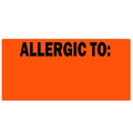 "Allergic To" Fluorescent Orange Writable Allergy Labels 2" x 1" Pack of 500