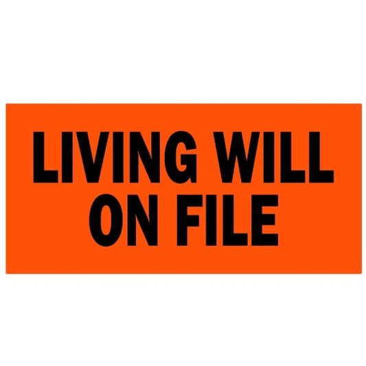 Living Will on File Medical Healthcare Labels 2" x 1" Labels (500 labels)
