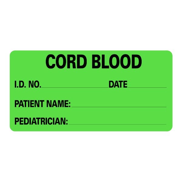 Cord Blood Patient Medical Labels 2" x 1" Labels (500 labels)