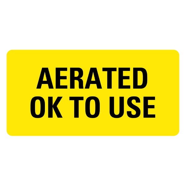 AERATED OK TO USE Medical Labels 2" x 1" Labels (500 labels)