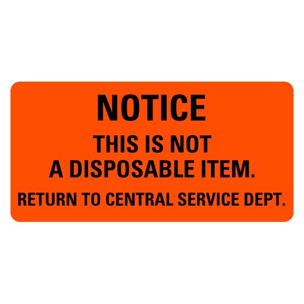 Notice Not Disposable Medical Labels 2" x 1" Labels (500 labels)