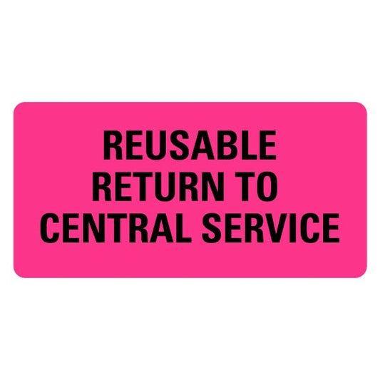 Reusable Return To Central Service Labels 2" x 1" Labels (500 labels)