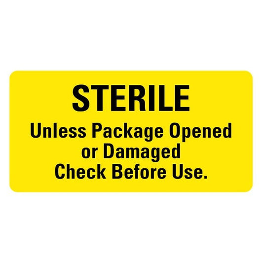 Sterile Unless Package Opened Medical Labels 2" x 1" Labels (500 labels)
