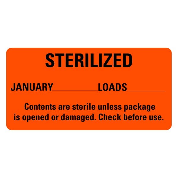 STERILIZED January Medical Labels 2" x 1" labels (500 labels)