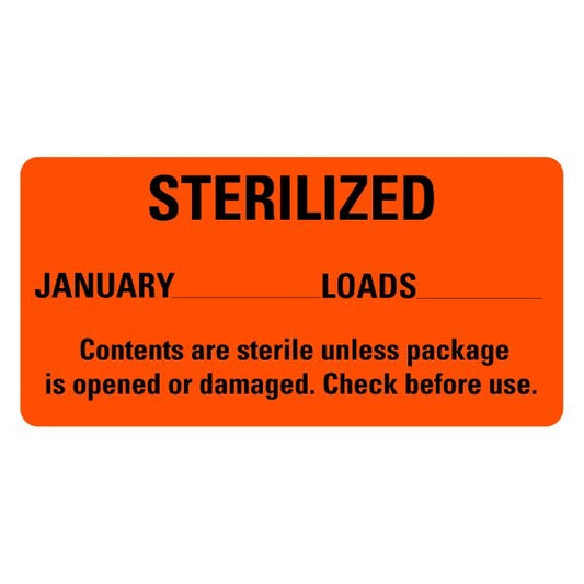 STERILIZED January Medical Labels 2" x 1" labels (500 labels)