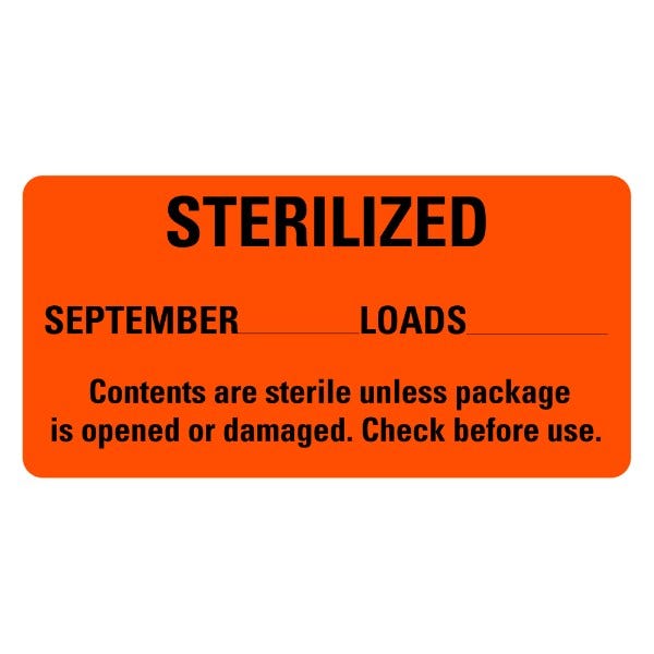 STERILIZED September Medical Labels 2" x 1" Labels (500 labels)