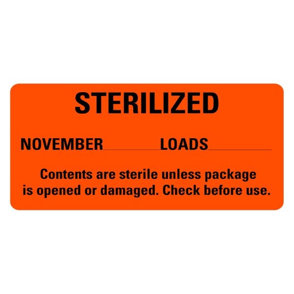 STERILIZED November Medical Labels 2" x 1" Labels (500 labels)