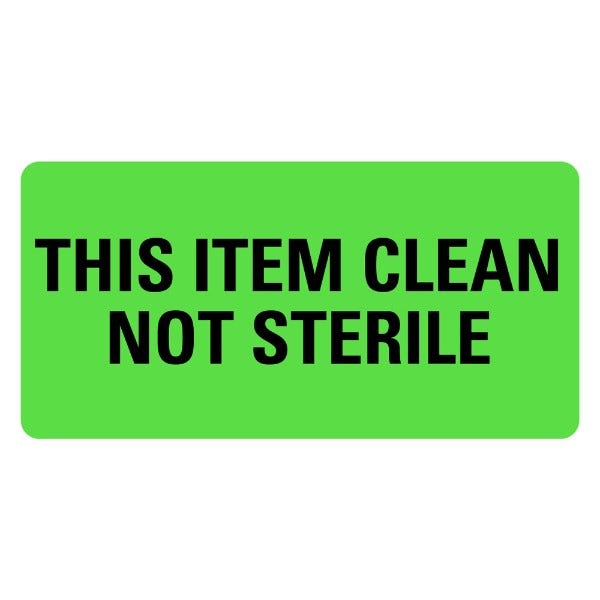 This Item Clean Not Sterile Labels 2" x 1" Labels (500 labels)