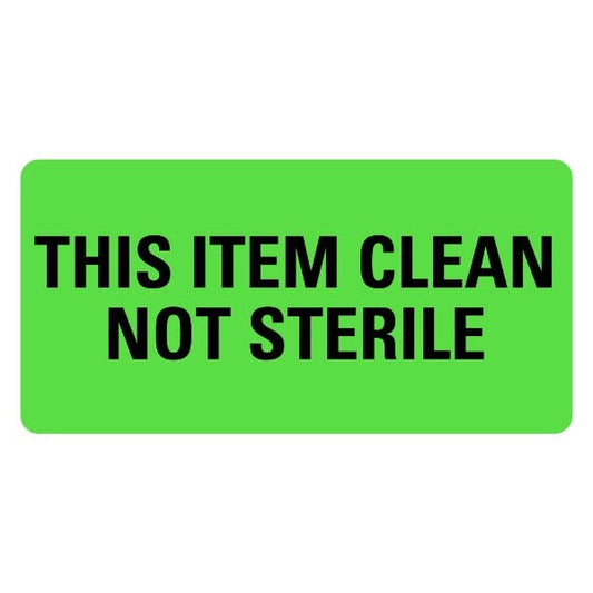 This Item Clean Not Sterile Labels 2" x 1" Labels (500 labels)