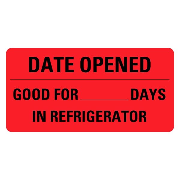 Date Opened Labels 2" x 1"  (500 labels)