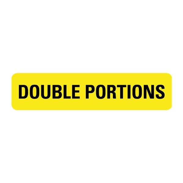 Double Portions Labels .375 x 1.625  (500 labels)