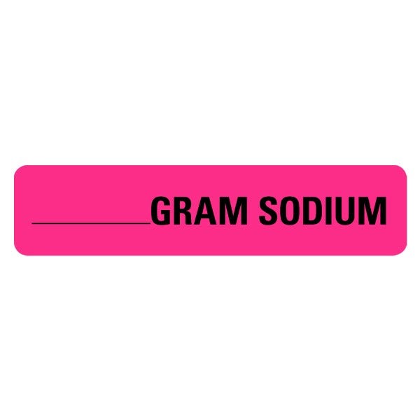 Gram Sodium Food Service Medical Labels 0.375" x 1.625" Labels (500 labels)