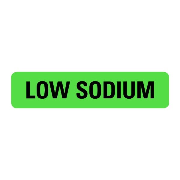 Low Sodium Labels .375 x 1.625  (500 labels)