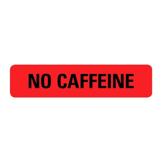No Caffeine Labels .375 x 1.625  (500 labels)