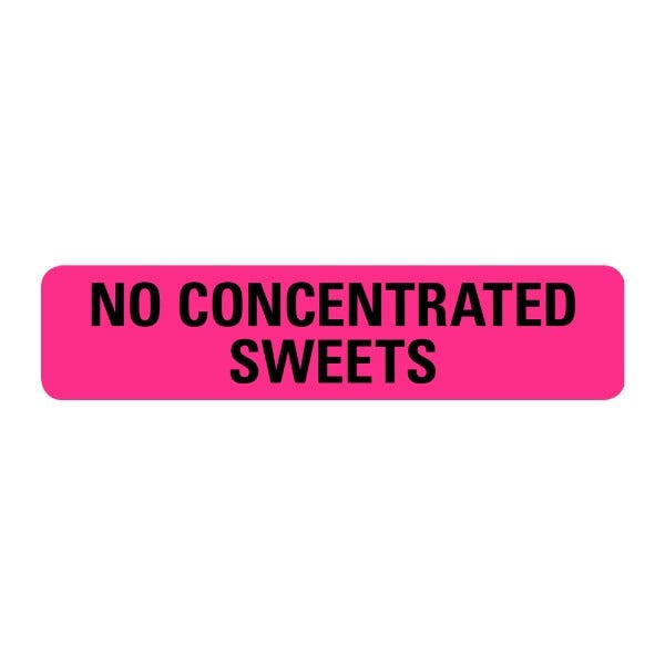No Concentrated Sweets Labels .375 x 1.625  (500 labels)