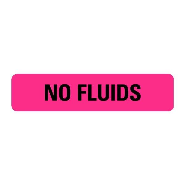 No Fluids Labels .375 x 1.625  (500 labels)