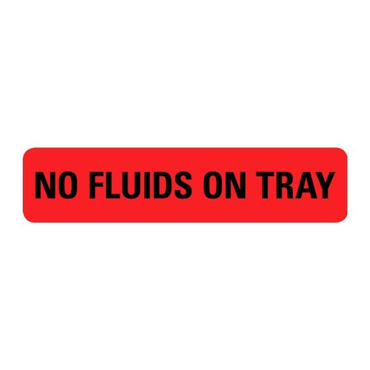No Fluids On Tray Labels .375 x 1.625  (500 labels)
