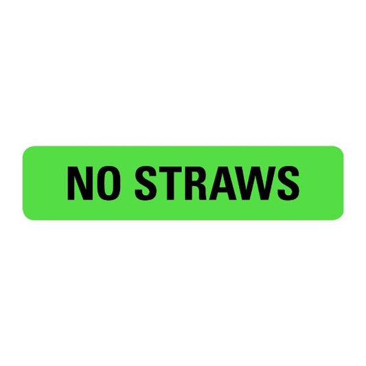 No Straws Medical Labels .375 x 1.625  (500 labels)