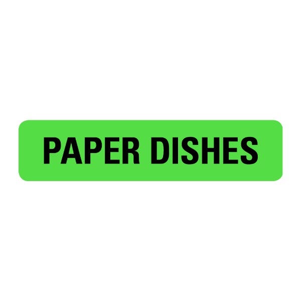 Paper Dishes Food Service Medical Labels .375 x 1.625  (500 labels)