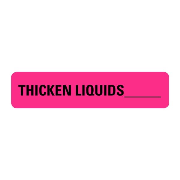 Thicken Liquids Food Service Medical Labels .375 x 1.625  (500 labels)
