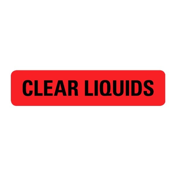 Clear Liquids Labels .375 x 1.625 inch (500 labels)