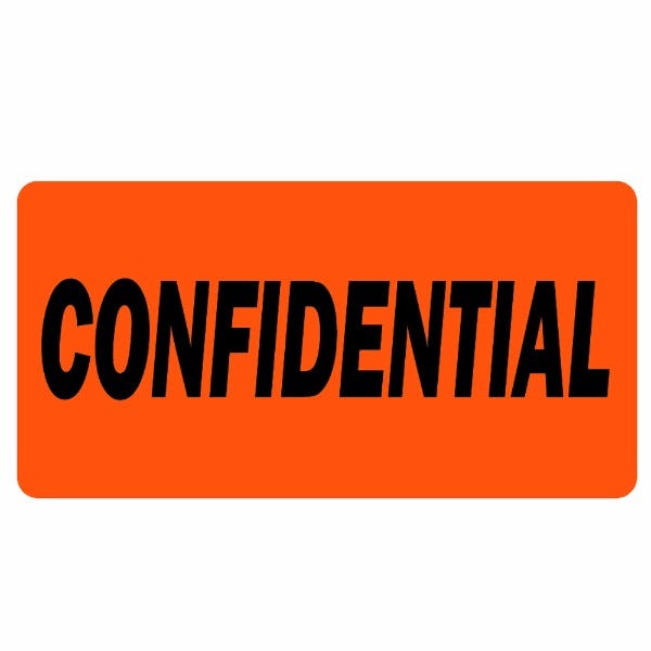 Confidential Labels 2" x 1" Labels (500 labels)