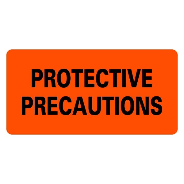 PROTECTIVE PRECAUTIONS Infection Control Medical Labels 2" x 1", 500 labels