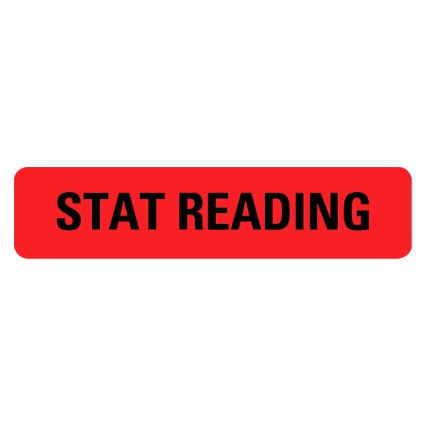 STAT READING Medical Labels .375" x 1.625" Red Labels (500 labels)