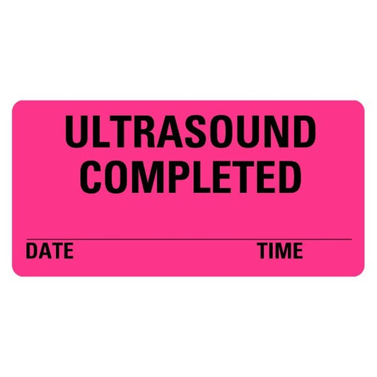 ULTRASOUND COMPLETED Medical Labels 2" x 1" Pink Labels (500 labels)
